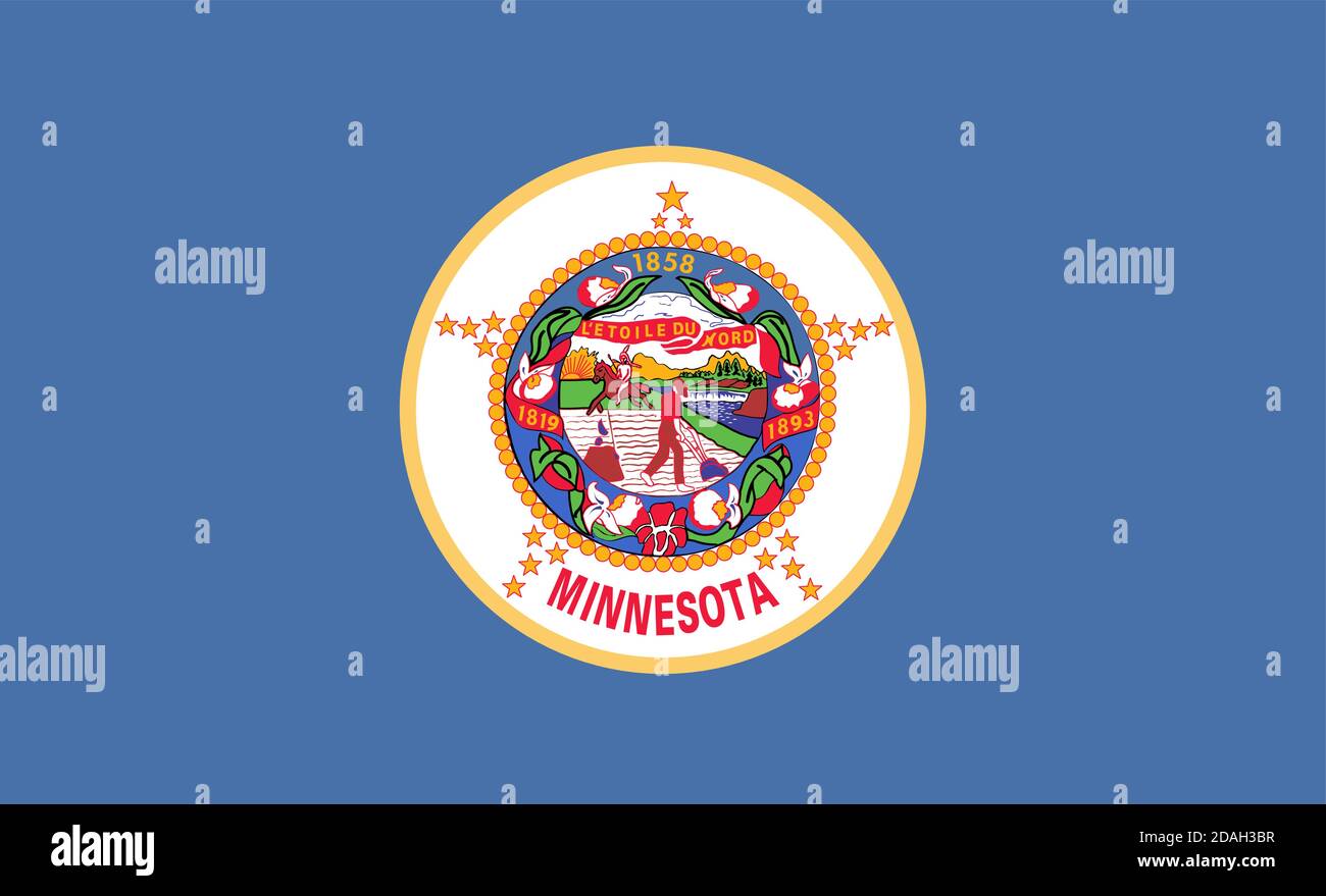 Bandiera dello stato degli Stati Uniti del Minnesota Illustrazione Vettoriale
