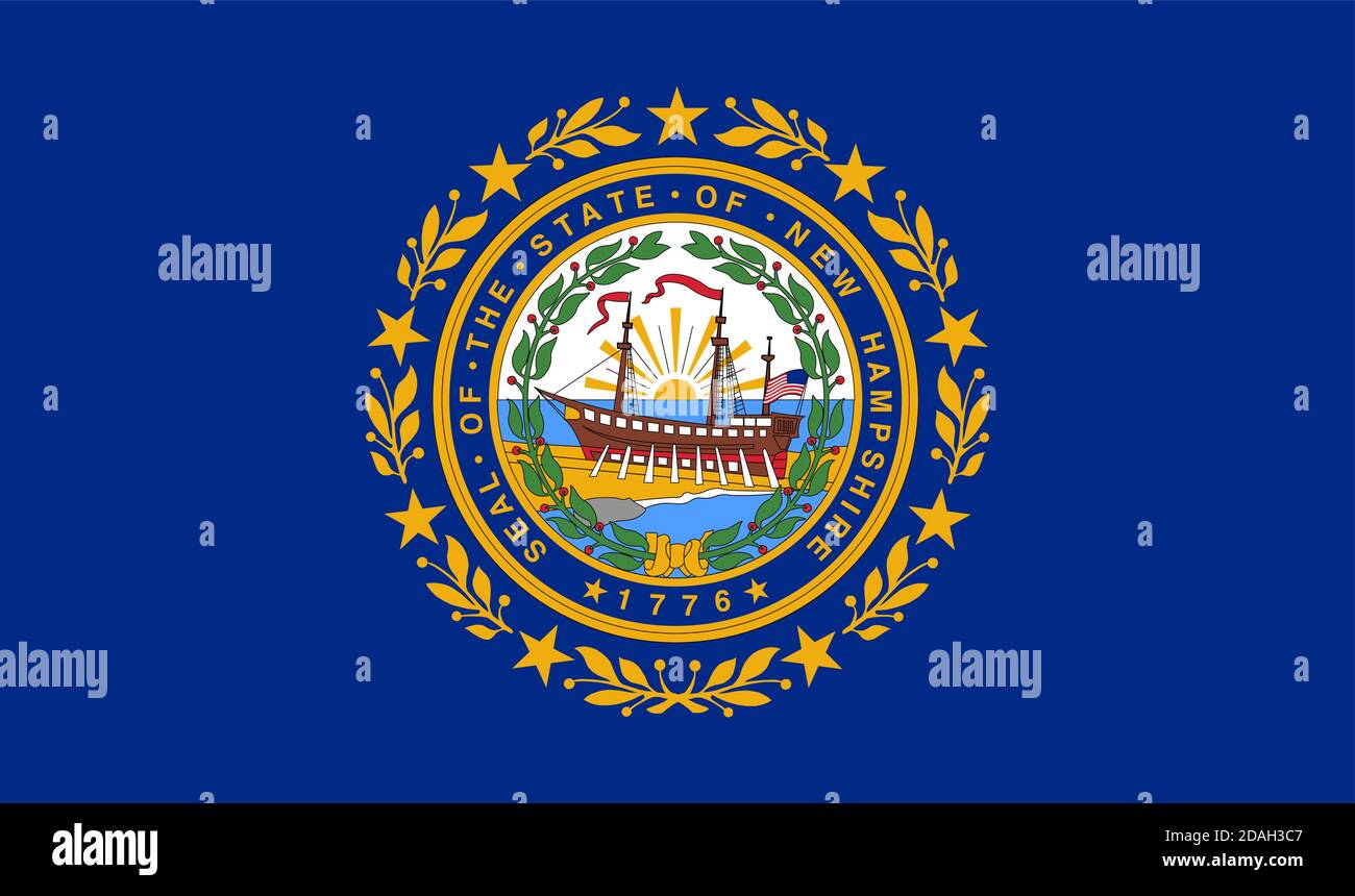 Bandiera dello stato degli Stati Uniti del New Hampshire Illustrazione Vettoriale