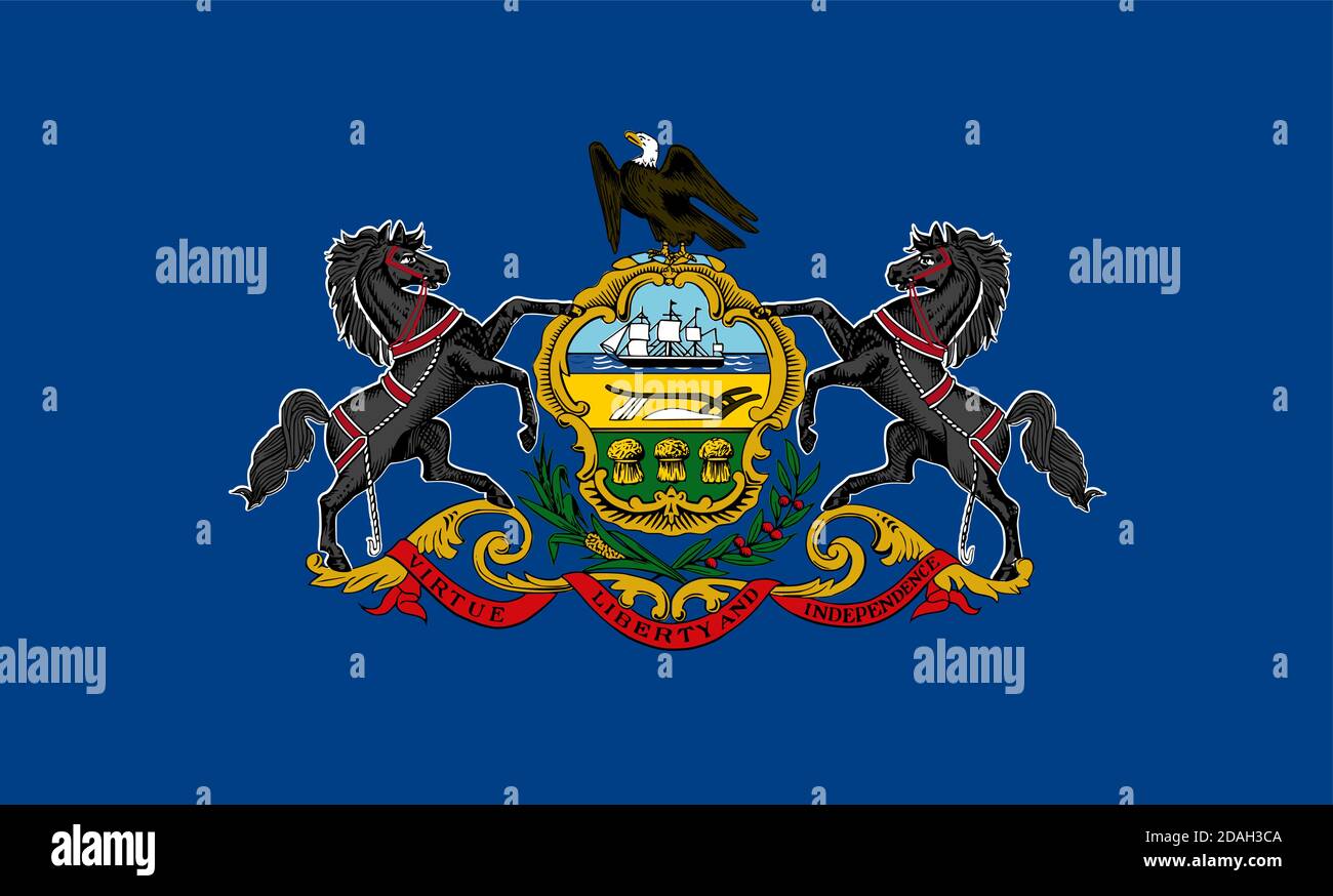 Bandiera dello stato degli Stati Uniti Pennsylvania Illustrazione Vettoriale
