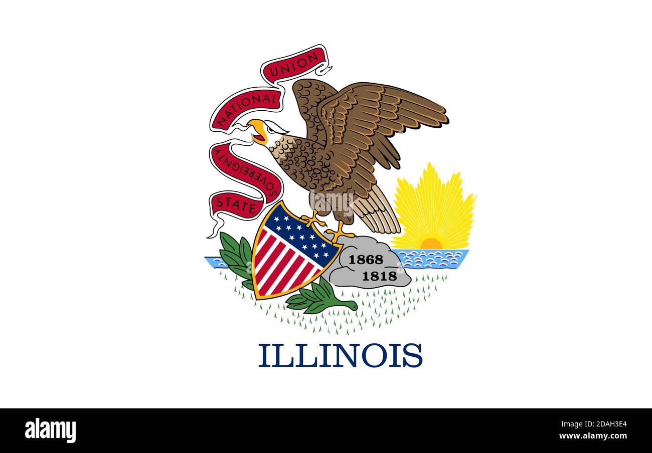 Bandiera dello stato degli Stati Uniti, Illinois Illustrazione Vettoriale