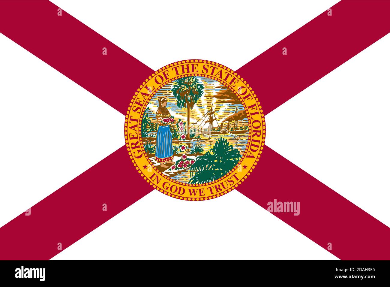 Bandiera dello stato degli Stati Uniti Florida Illustrazione Vettoriale