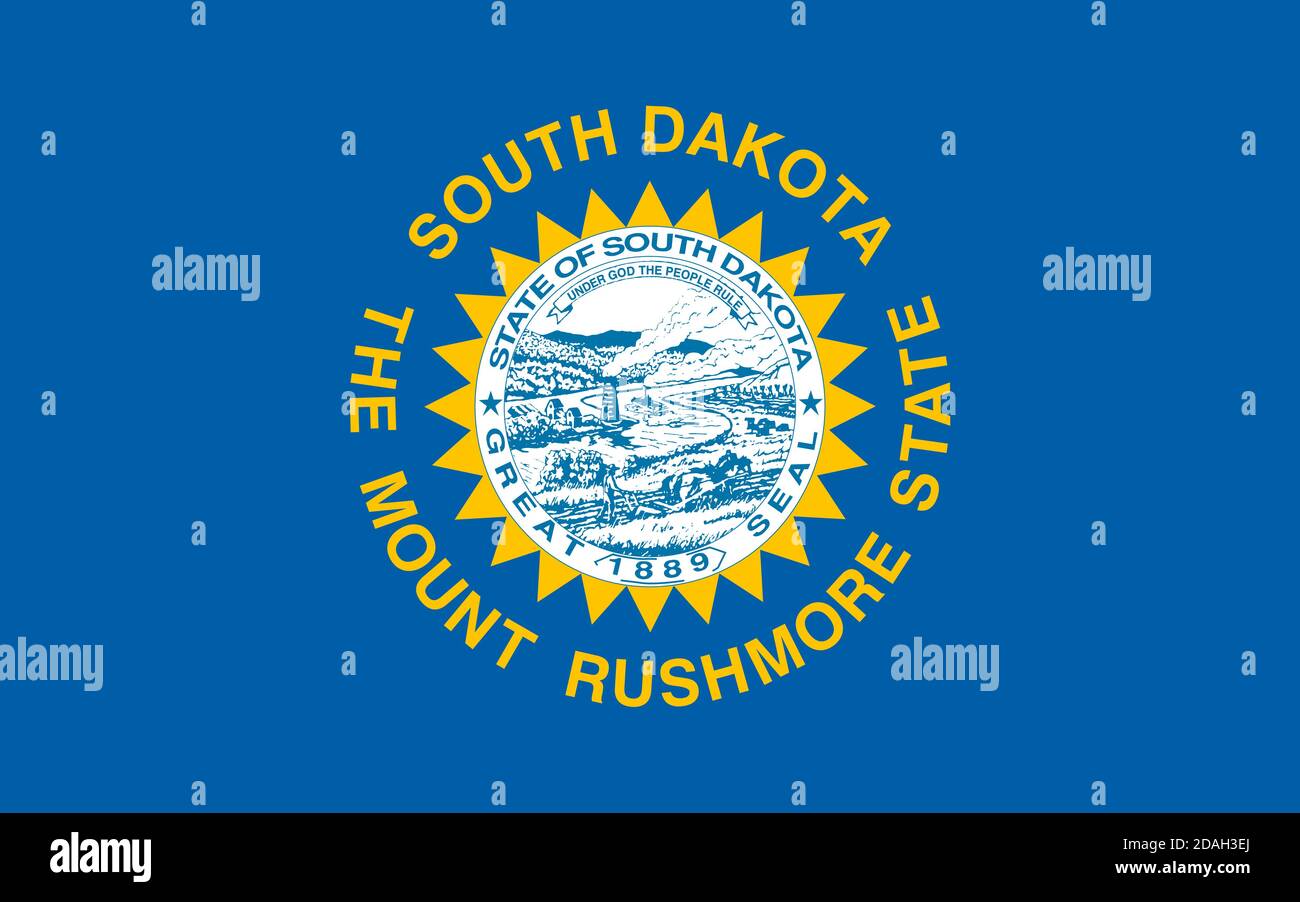 Bandiera dello stato degli Stati Uniti del South Dakota Illustrazione Vettoriale
