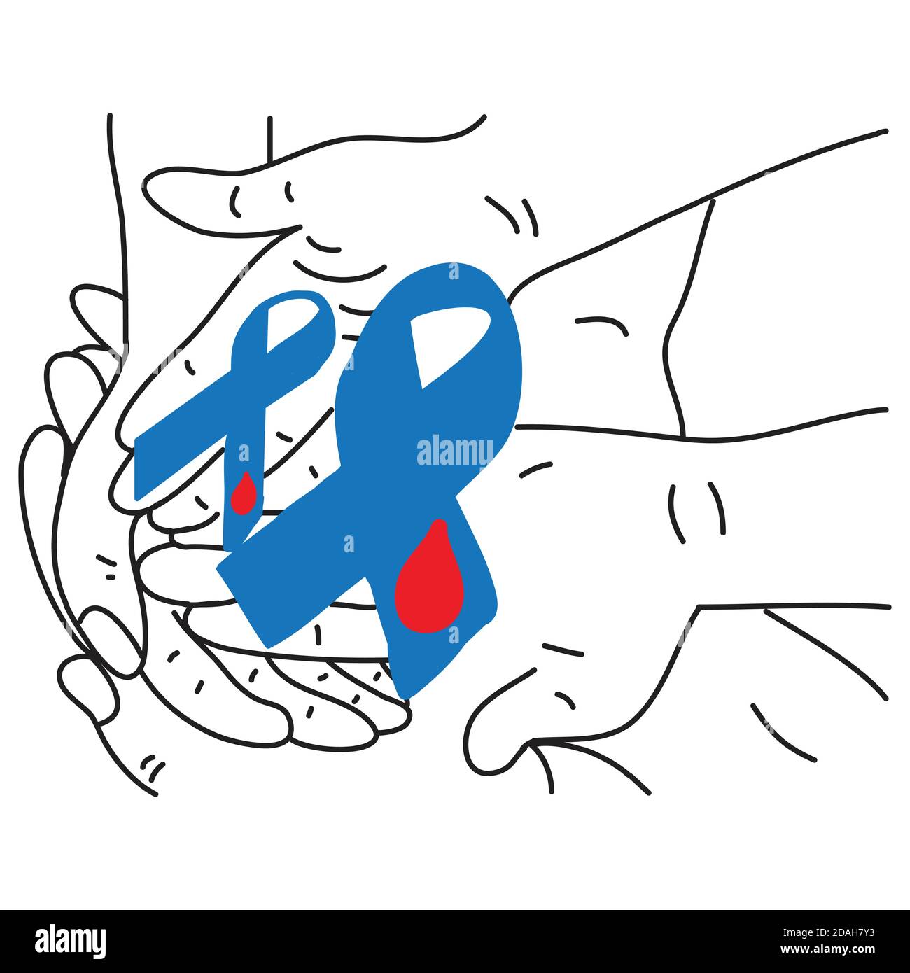Illustrazione disegnata a mano per la campagna senza diabete. Giornata mondiale del diabete. Vettore per banner. Illustrazione Vettoriale