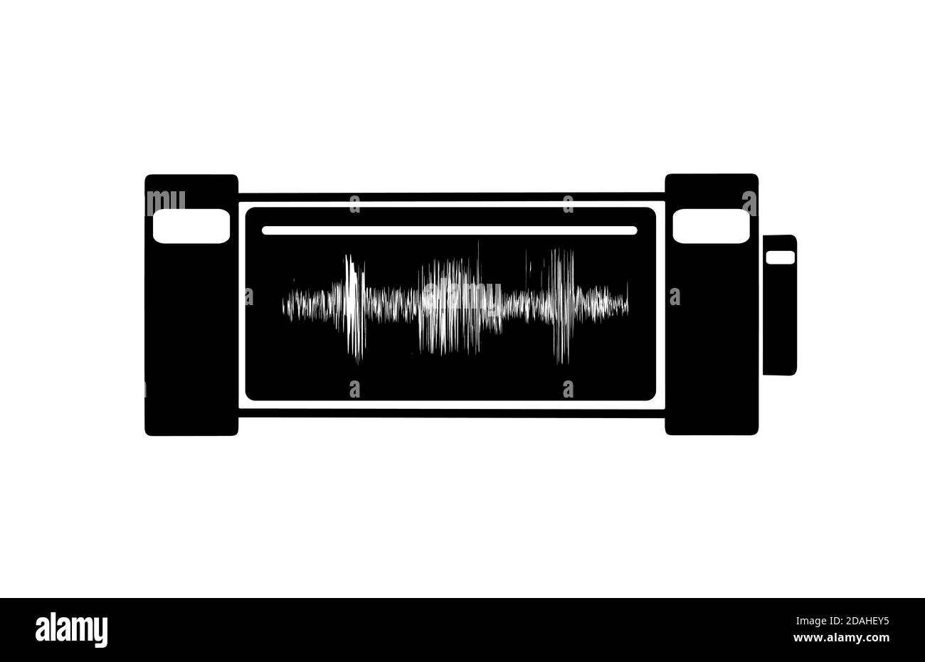 Figura sagoma nera delle batterie cariche con carica elettrica, risonanza. Elemento monocromatico del contorno vettoriale per interfaccia mobile, banner e. Illustrazione Vettoriale