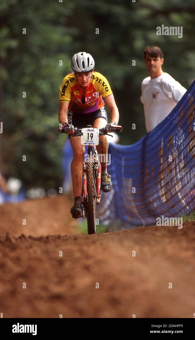 Mountain Bike Nationals 1995, prove olimpiche in Helen Georgia USA Foto Stock