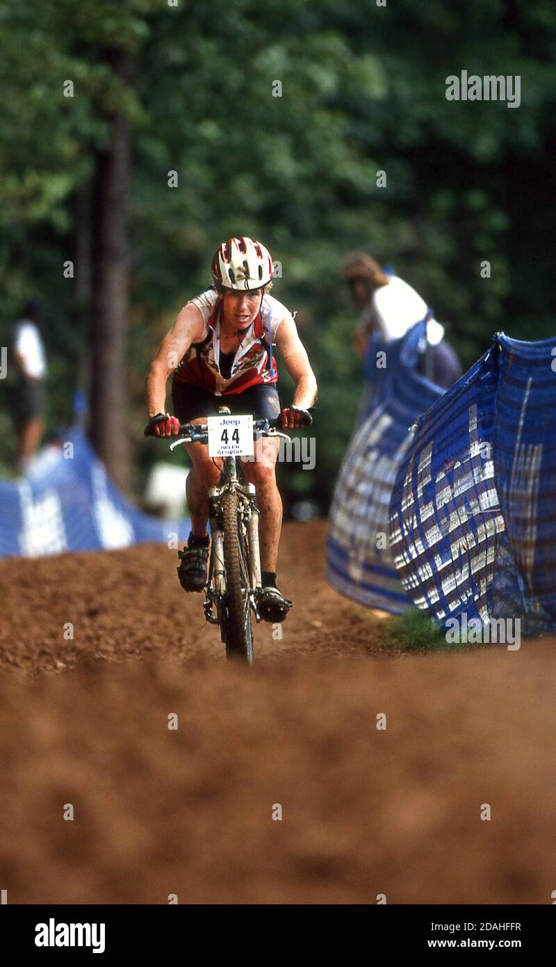 Mountain Bike Nationals 1995, prove olimpiche in Helen Georgia USA Foto Stock