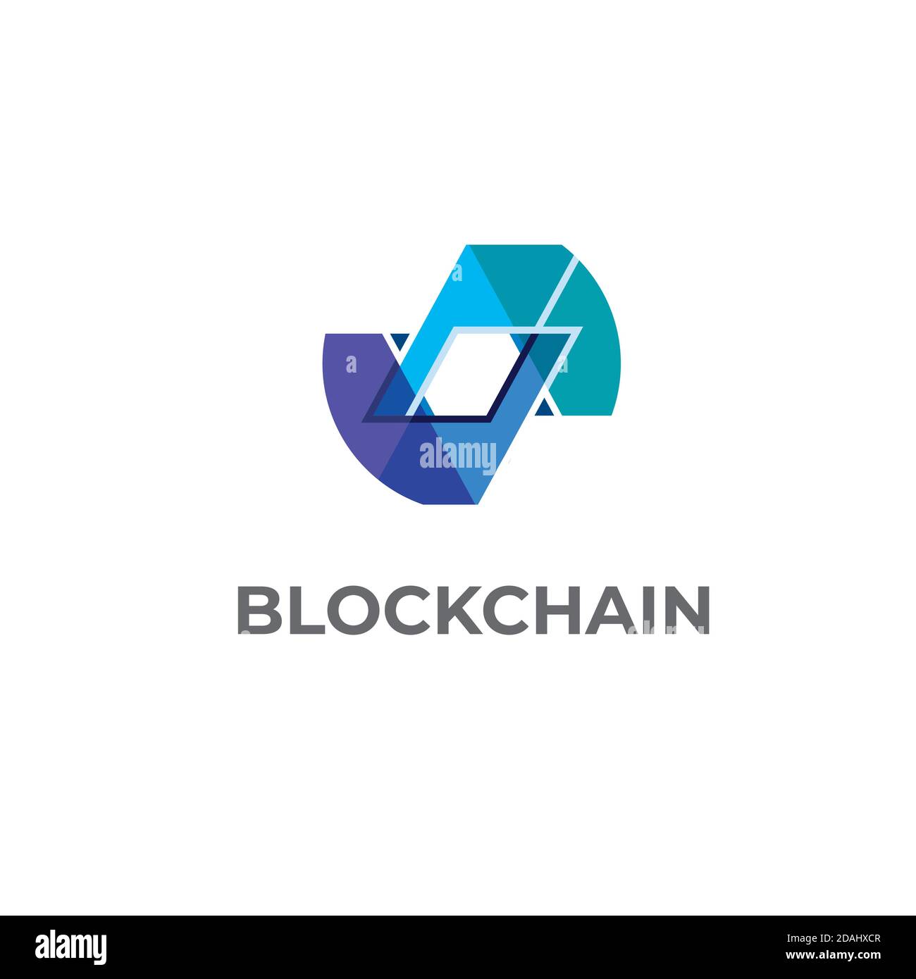 Logo vettoriale catena di blocco. Fregio catena monoblocco Illustrazione Vettoriale