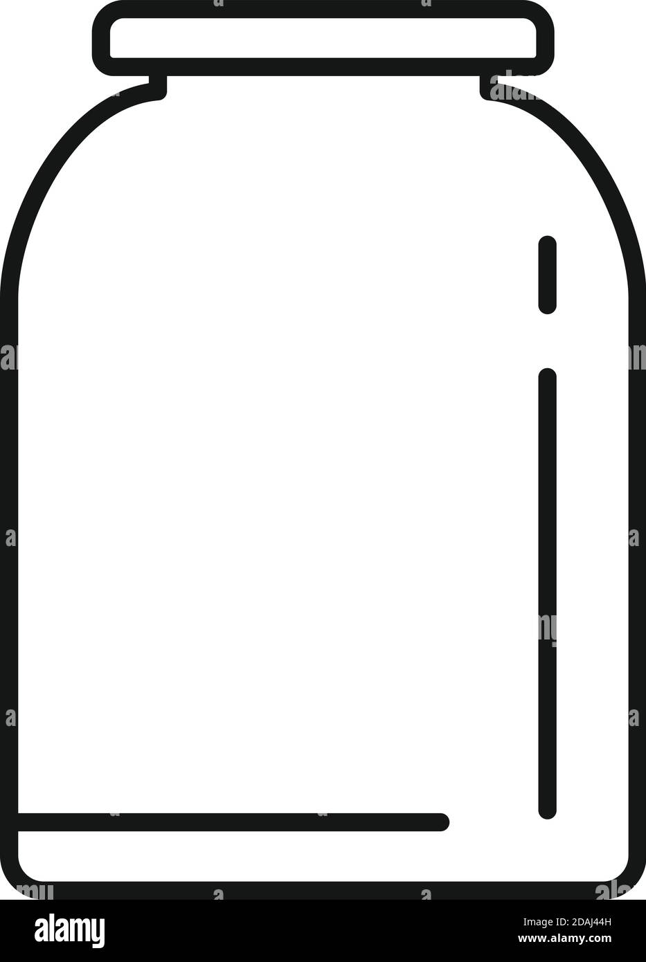 Icona del vaso in vetro, stile contorno Illustrazione Vettoriale