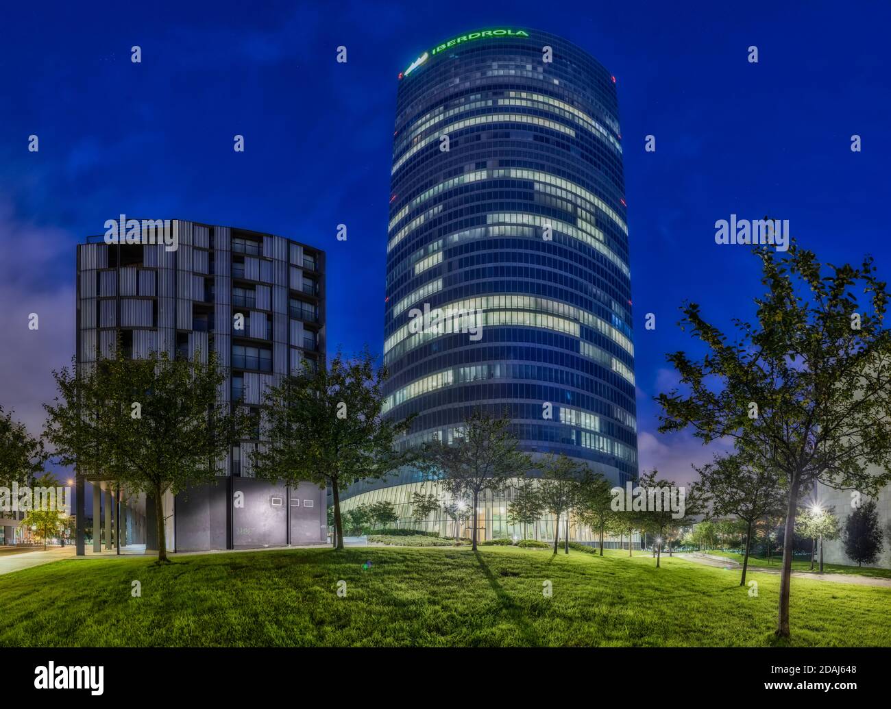 Torre Iberdrola (Torre Iberdrola, Iberdrola Torrea), Bilbao, Vizcaya, Paesi Baschi, Spagna Foto Stock