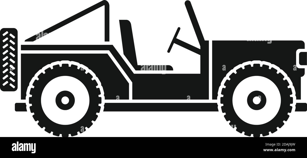 Safari caccia jeep icona, stile semplice Illustrazione Vettoriale