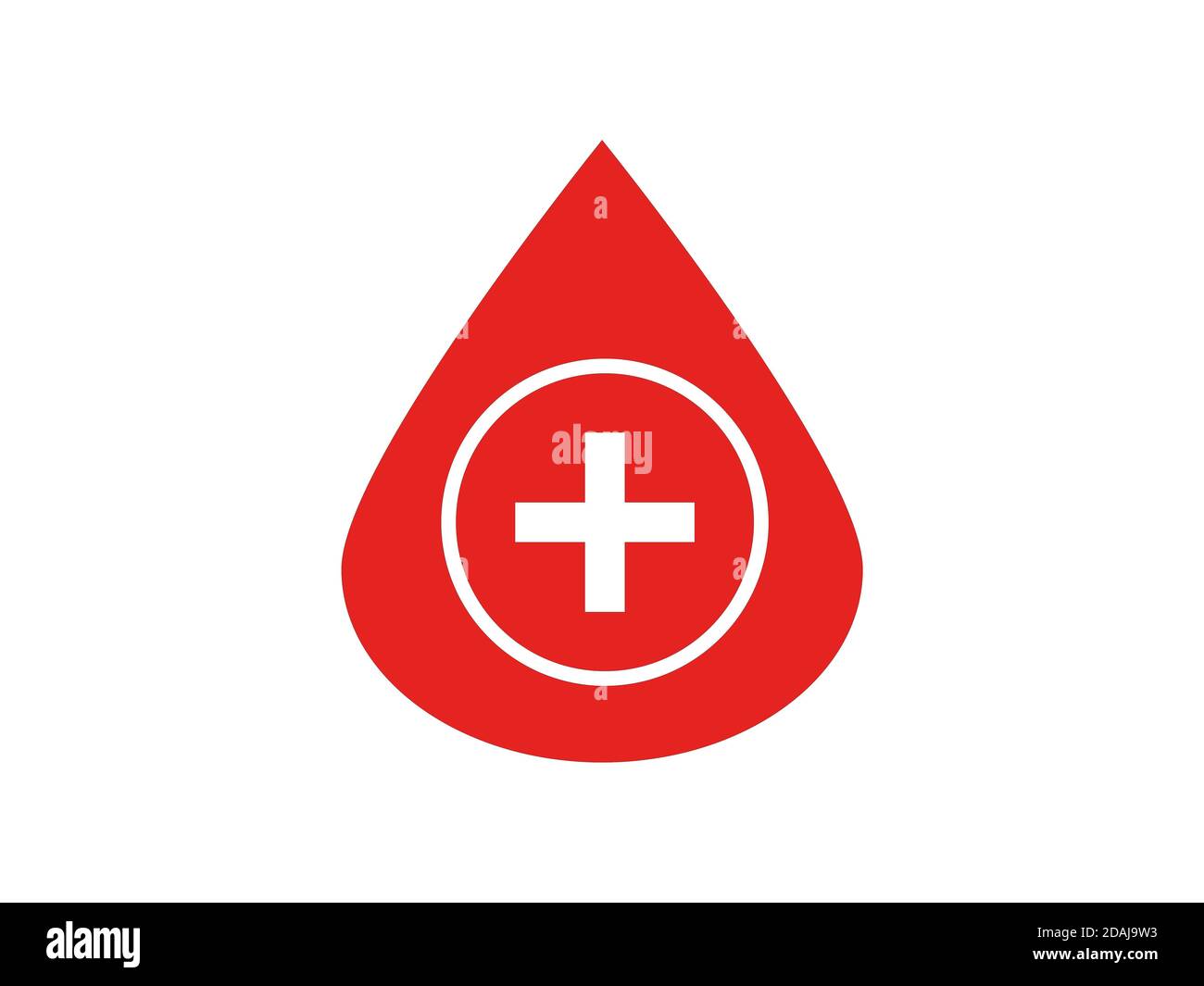 Vettore di gocce di sangue isolato su sfondo bianco Foto Stock