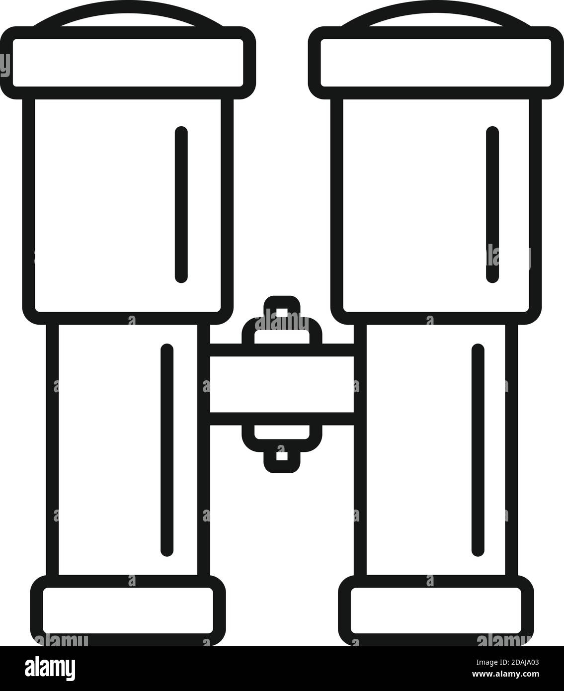 Icona del binocolo di caccia Safari, stile contorno Illustrazione Vettoriale
