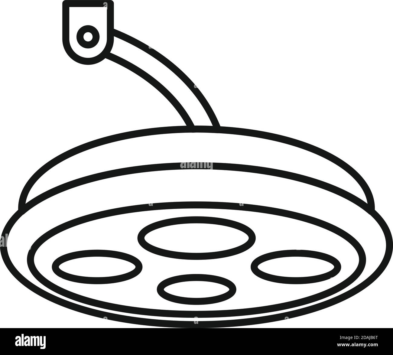 Icona della lampada chirurgica sterile, stile del contorno Illustrazione Vettoriale