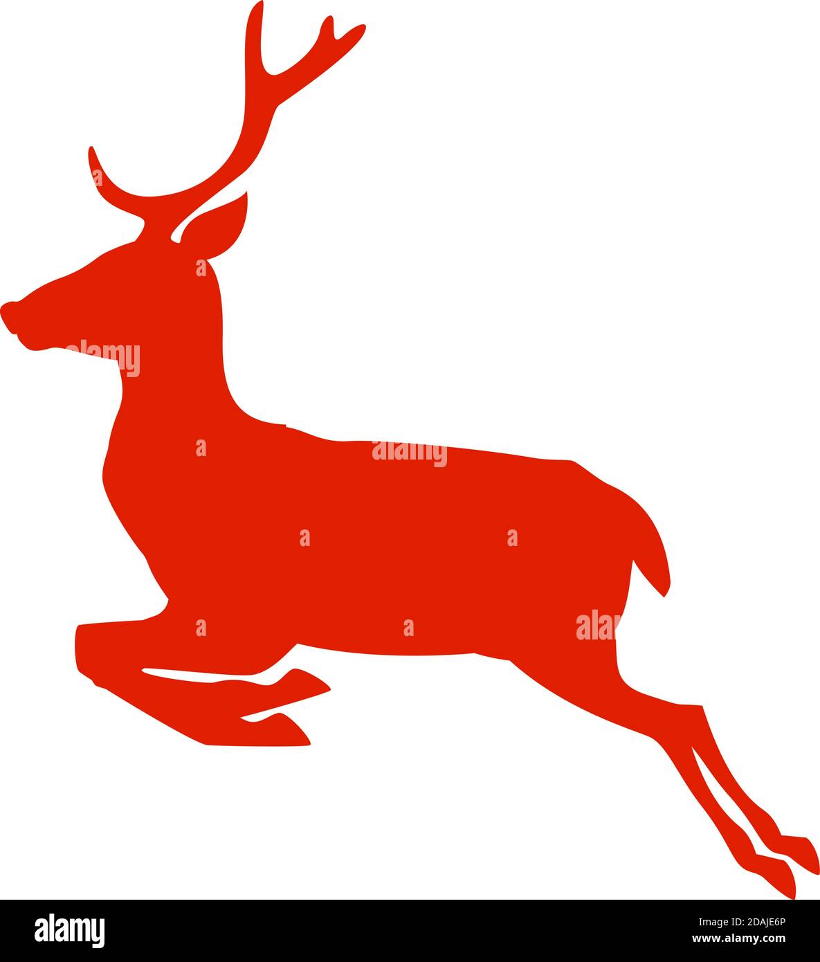 icona di running o jumping renna silhouette isolata su vettore bianco illustrazione Illustrazione Vettoriale