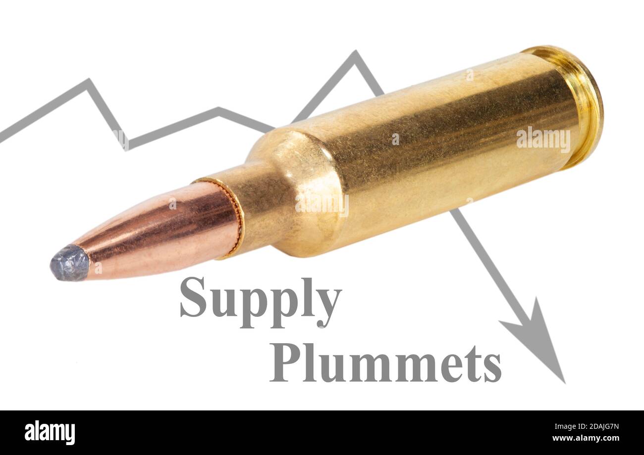 Il volume di munizioni disponibili sta diventando molto scarso Foto Stock