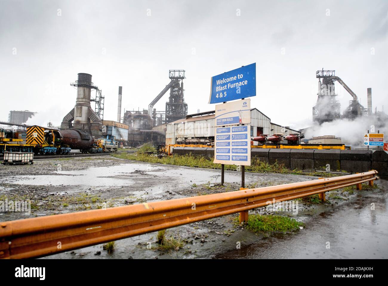 Le acciaierie Tata a Port Talbot, Galles del Sud Foto Stock
