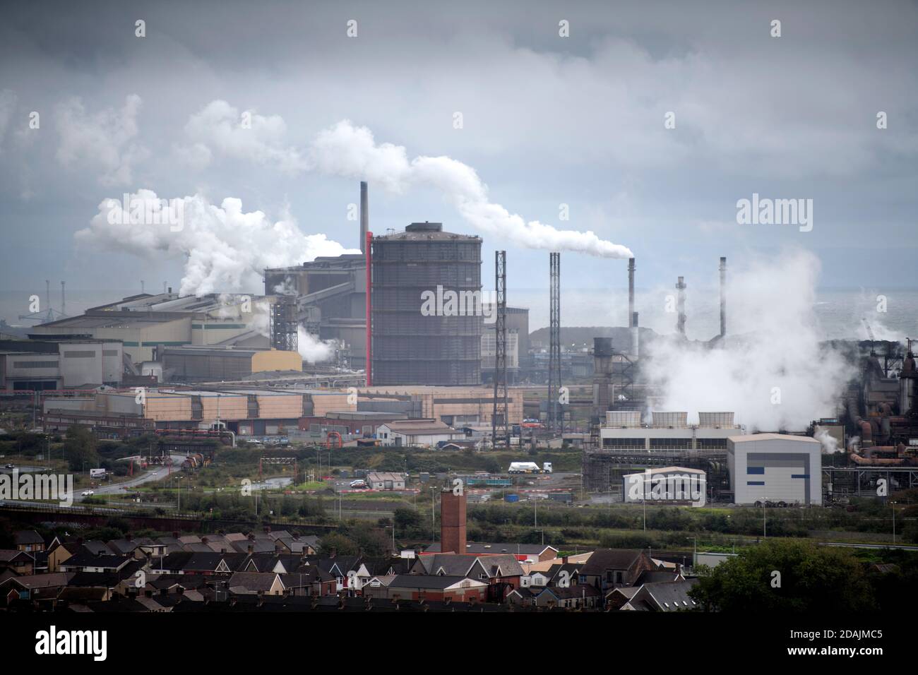 La Tata Steelworks a Port Talbot, Galles del Sud Regno Unito Foto Stock