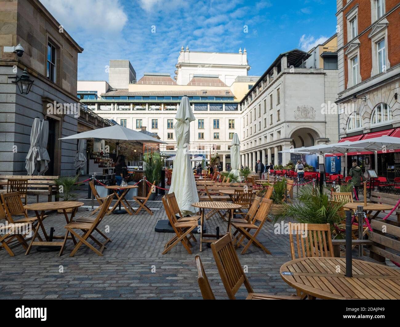 Ristorante all'aperto a Covent Garden. Londra. Foto Stock