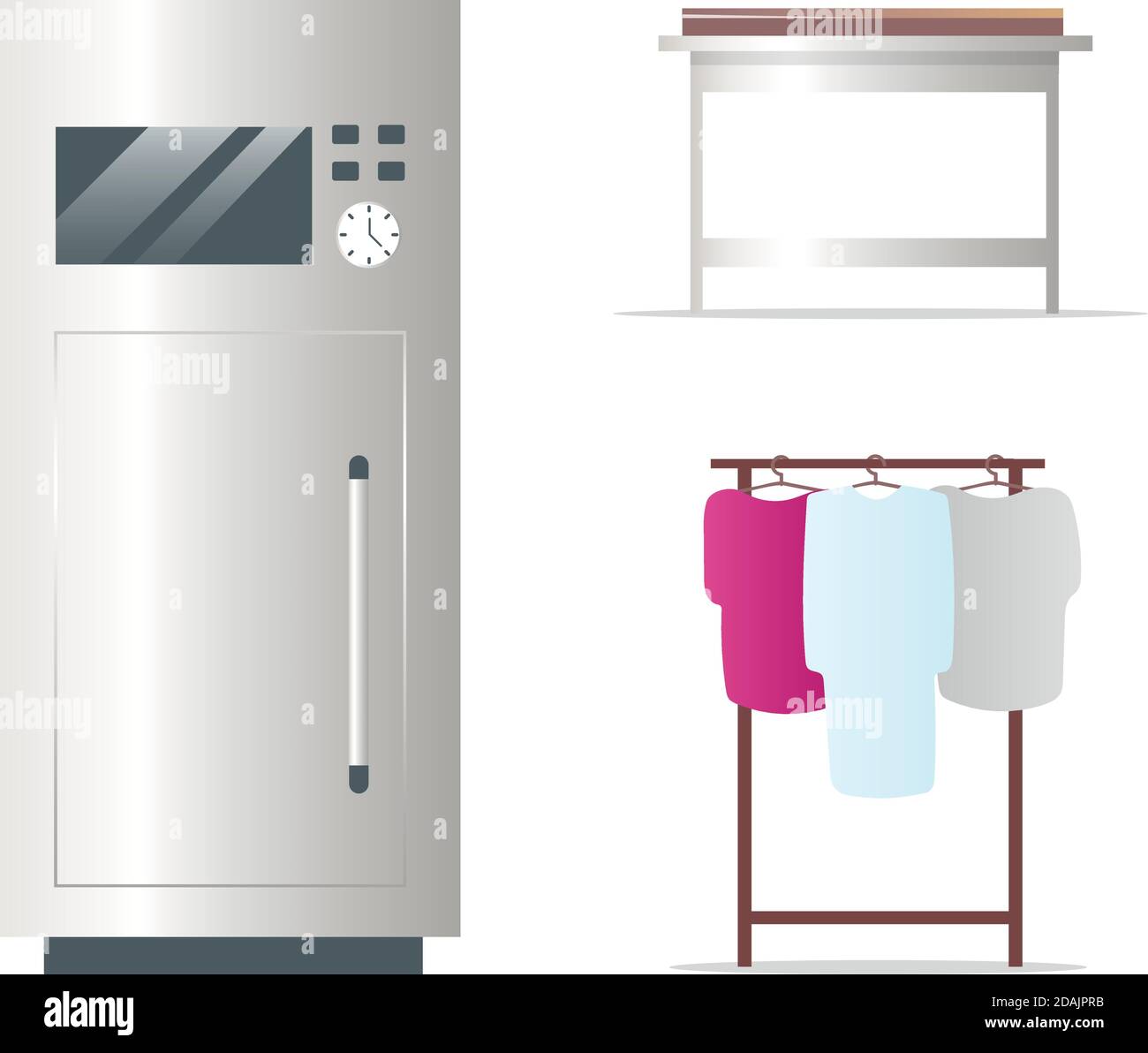 Set di oggetti frigo e portabiti Illustrazione Vettoriale