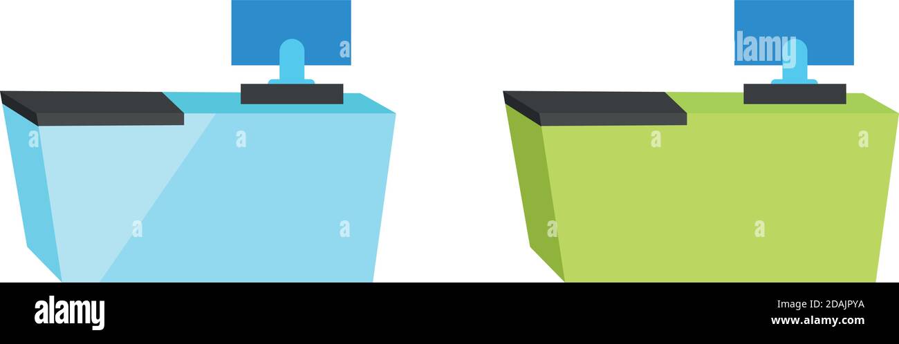 Set di oggetti vettoriali piatti per cassiere Illustrazione Vettoriale