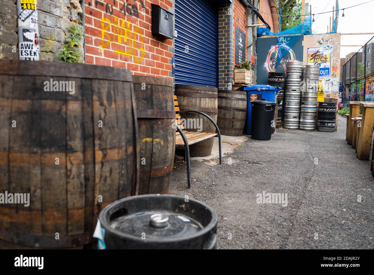 Una micro birreria e bar nel London East End. Foto Stock