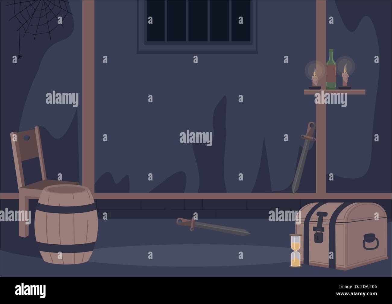 Immagine vettoriale a colori piatto della camera quest Illustrazione Vettoriale