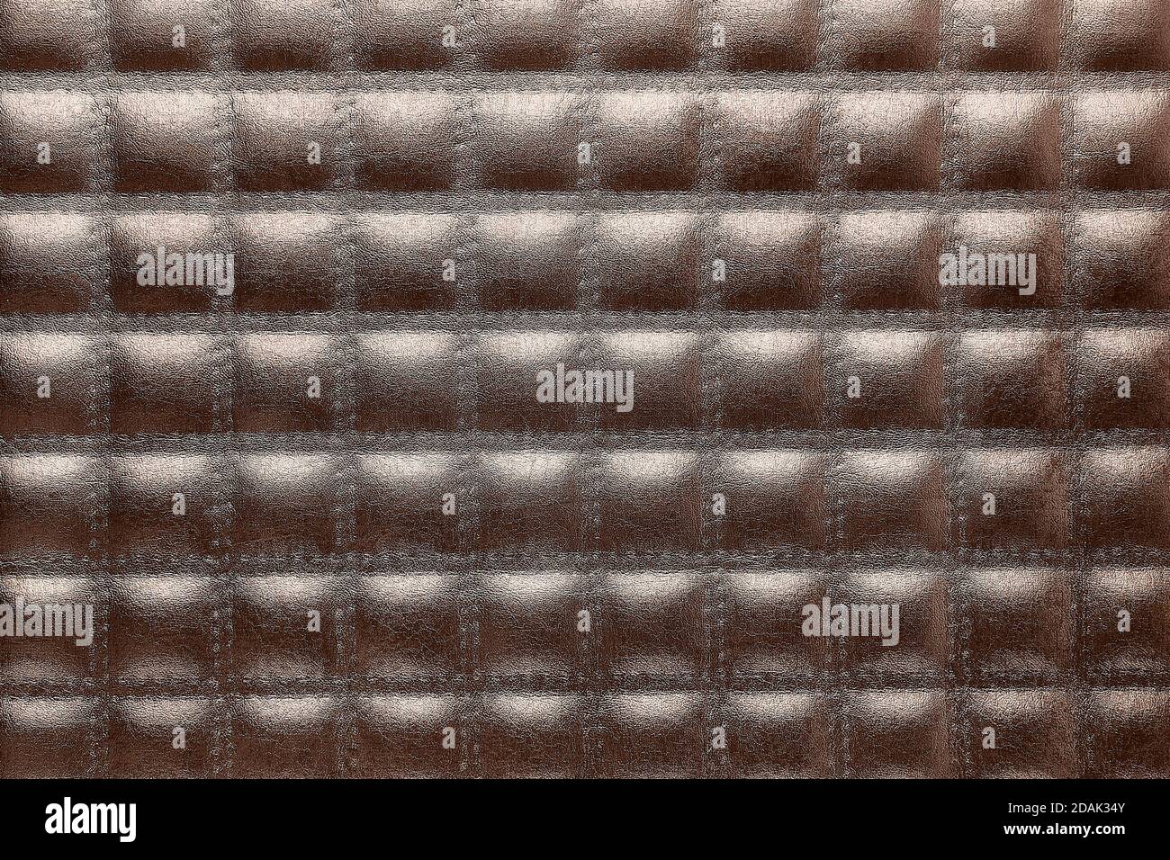 Pelle griglia bronzo rombi texture sfondo per l'arredamento Foto Stock