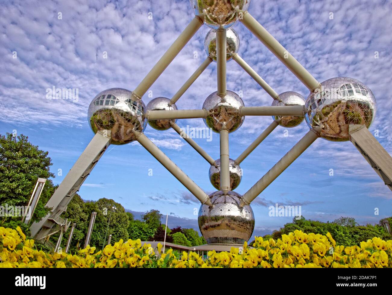Atomium di Bruxelles, eretto per il 1958 Bruxelles Fiera Mondiale, Belgio. Foto Stock