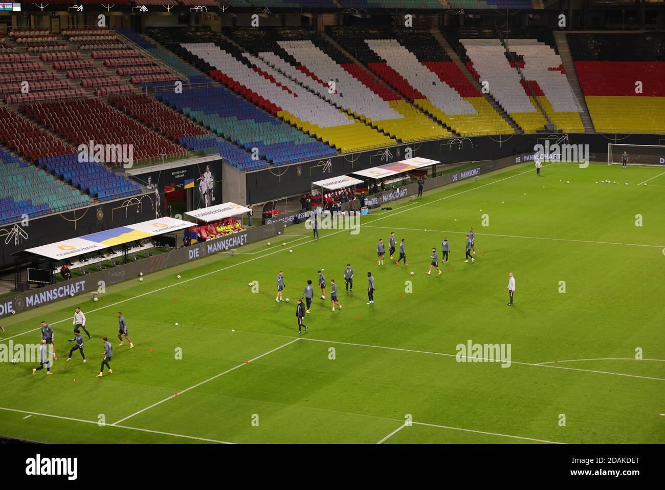 Lipsia, Germania. Funo: 13.11.2020 Fuvuball, Calcio: UEFA NATIONS LEAGUE, LV§nderspiel Nationalmannschaft Germania, GER - Ucraina vúbersicht Stadion Leipzig Red bull Arena | Usage worldwide Credit: dpa/Alamy Live News 2020 Foto Stock