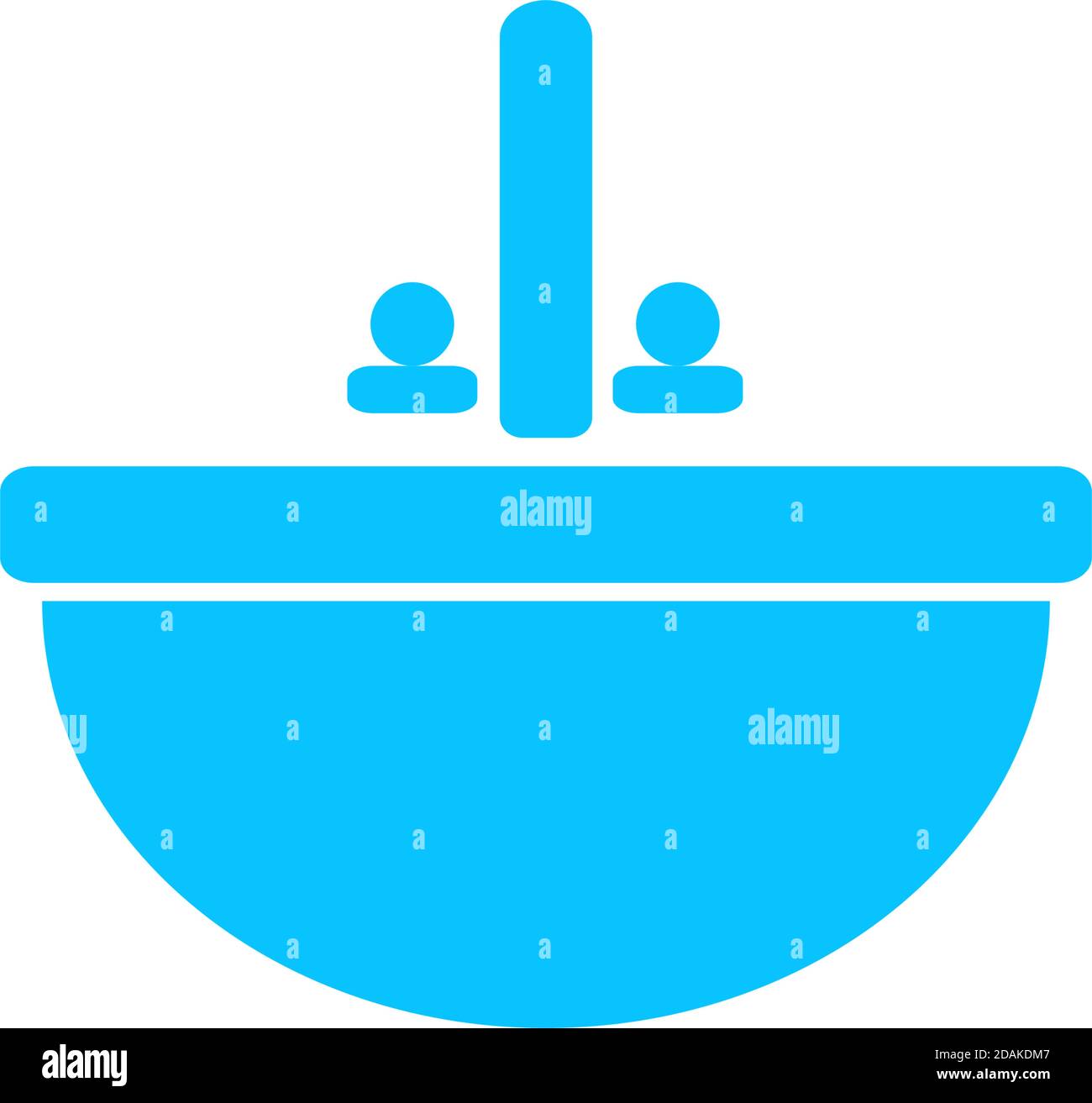 Lavabo icona piatto. Pittogramma blu su sfondo bianco. Simbolo dell'illustrazione vettoriale Illustrazione Vettoriale