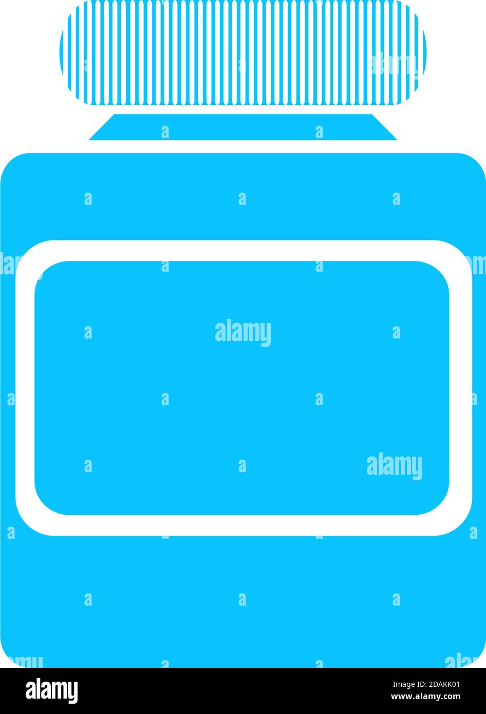 Icona del vaso piatta. Pittogramma blu su sfondo bianco. Simbolo dell'illustrazione vettoriale Illustrazione Vettoriale