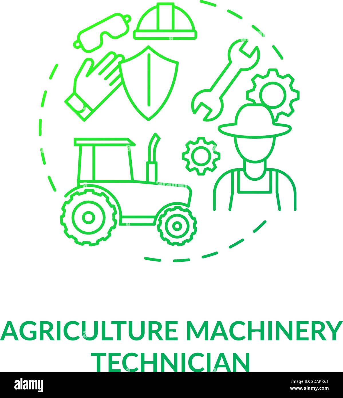 Icona del concetto di tecnico di macchine agricole Illustrazione Vettoriale