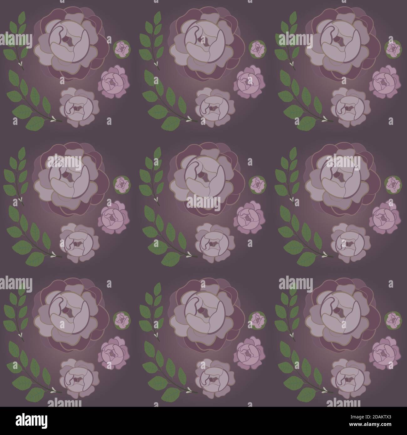 Vintage pattern con rose in una vecchia tavolozza Foto Stock