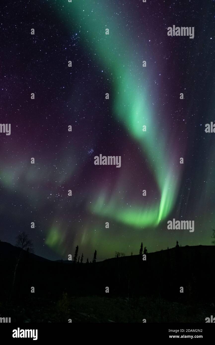 Aurora boreale, Aurora boreale, Alaska Foto Stock