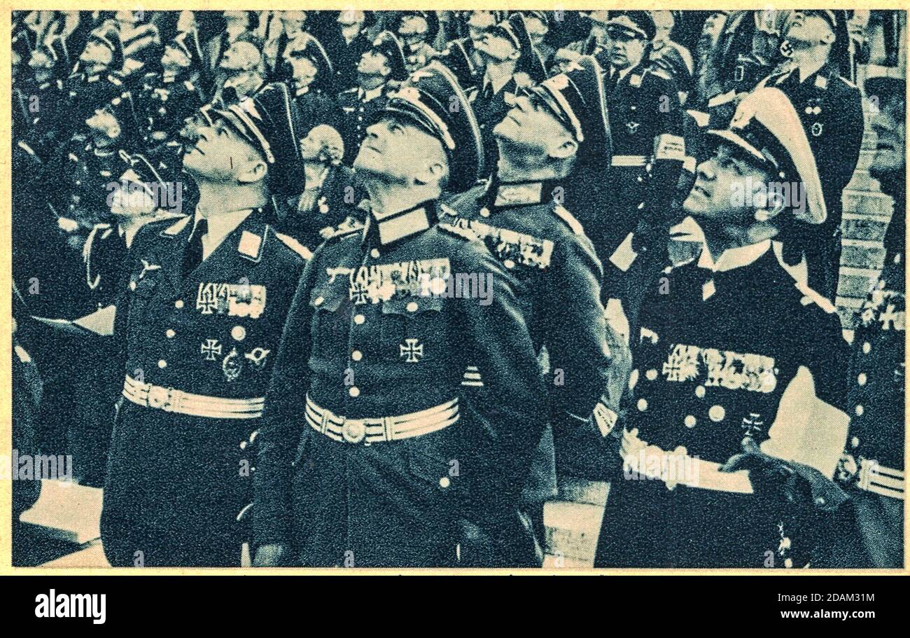 I comandanti militari tedeschi Walther von Brauchitsch, il generale Wilhelm Keitel e l'ammiraglio Erich Raeder. Foto Stock