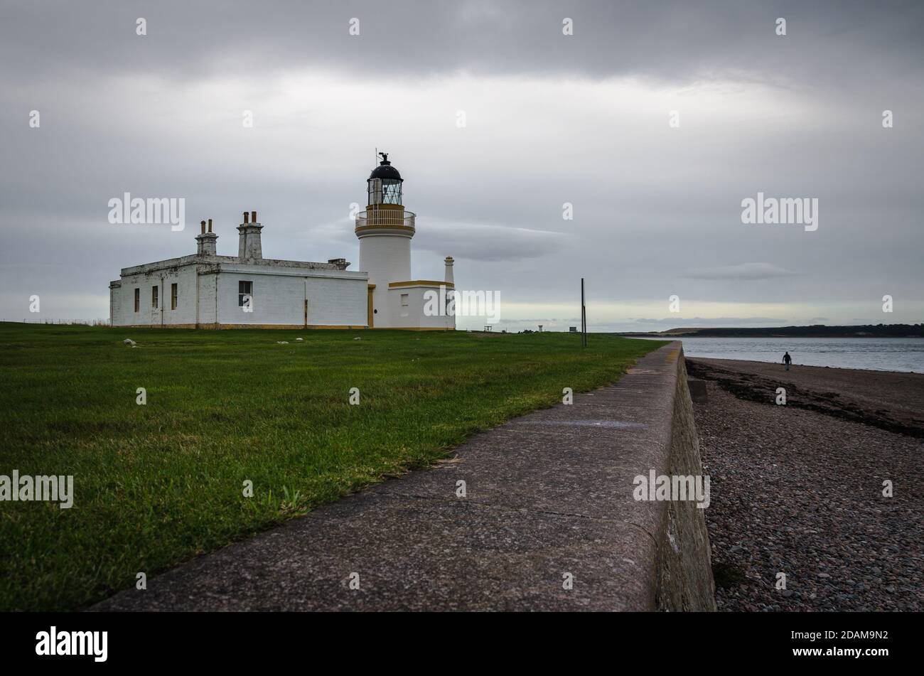 Faro di Chanonry Point sulla Black Isle, Fortrose, Scozia, Regno Unito Foto Stock