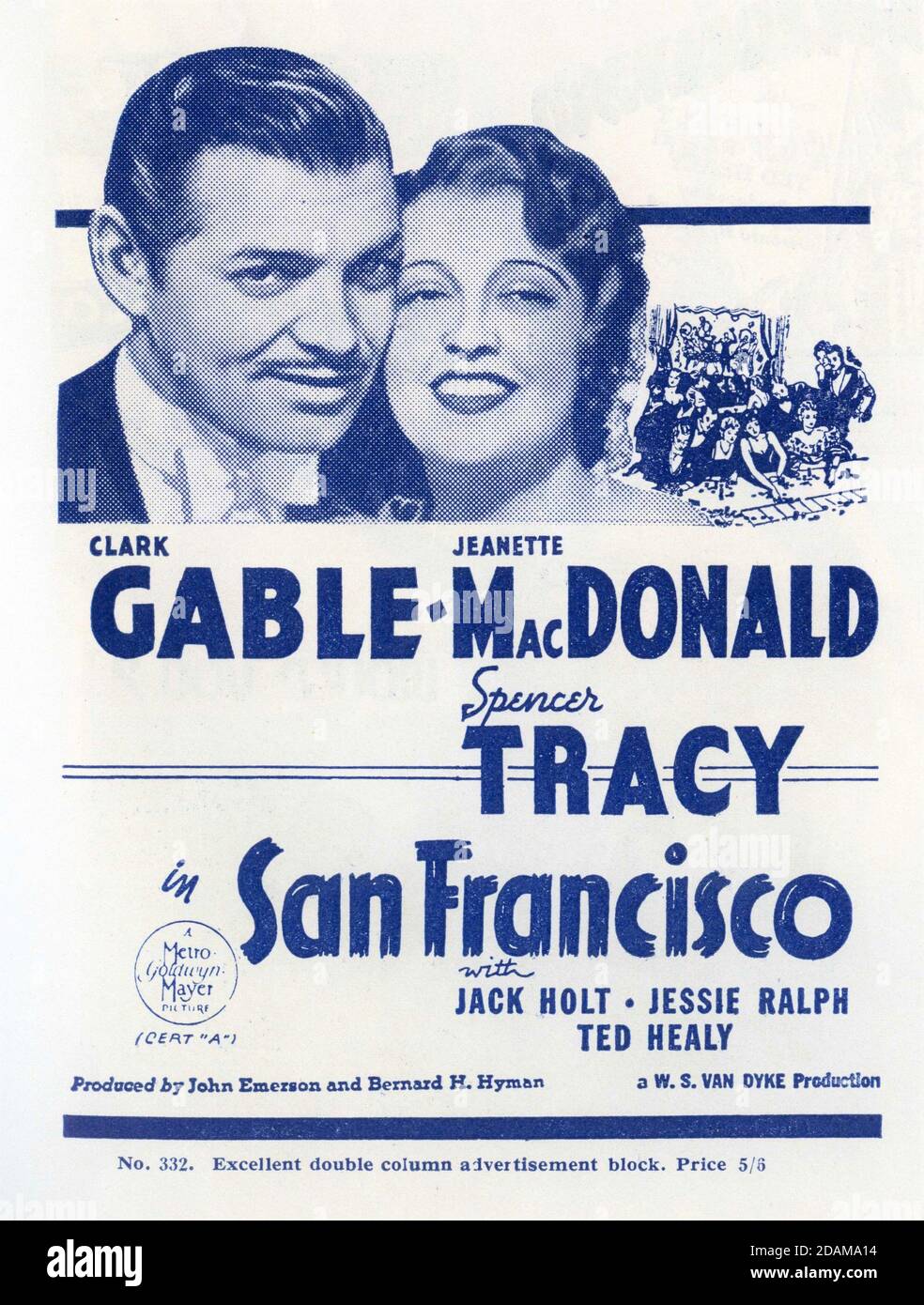 CLARK GABLE e JEANETTE Macdonald a SAN FRANCISCO 1936 regista W.S. VAN DYKE sceneggiatura Robert E. Hopkins Anita Loos Metro Goldwyn Mayer Foto Stock