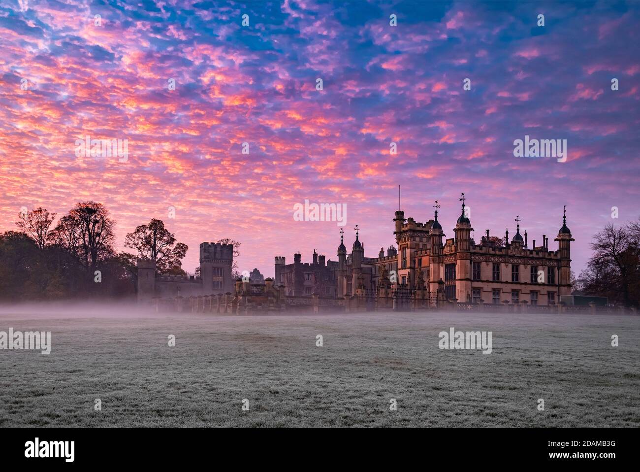 Inverno a Knebworth House Foto Stock