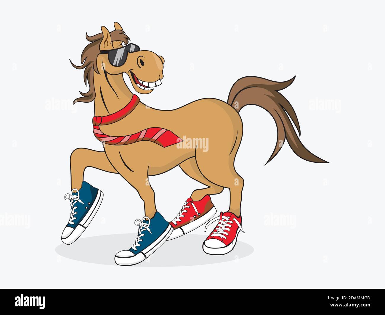 Cavallo cartone animato con cravatta, occhiali da sole e scarpe personaggio  illustrazione formato vettoriale eps , adatto per le vostre esigenze di  design, logo, illustrazione, animatio Immagine e Vettoriale - Alamy