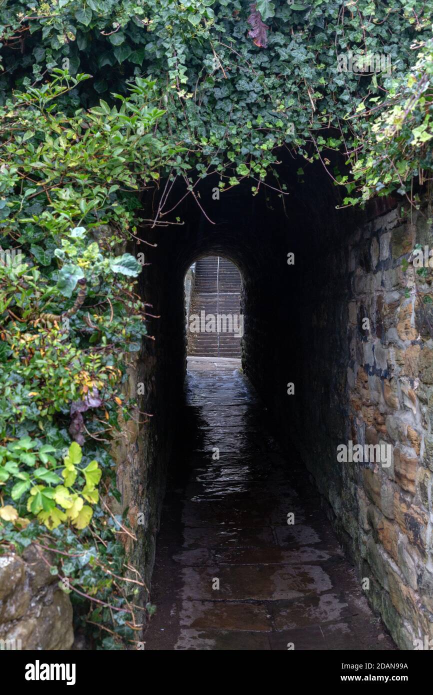 Tunnel di urlo (Dracula's Tunnel) Whitby, North Yorkshire, Regno Unito Foto Stock
