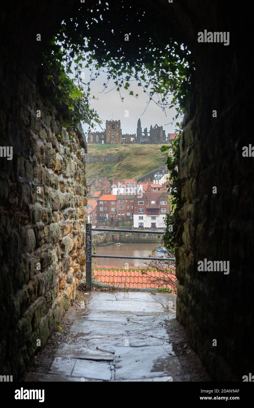 Tunnel di urlo (Dracula's Tunnel) Whitby, North Yorkshire, Regno Unito Foto Stock