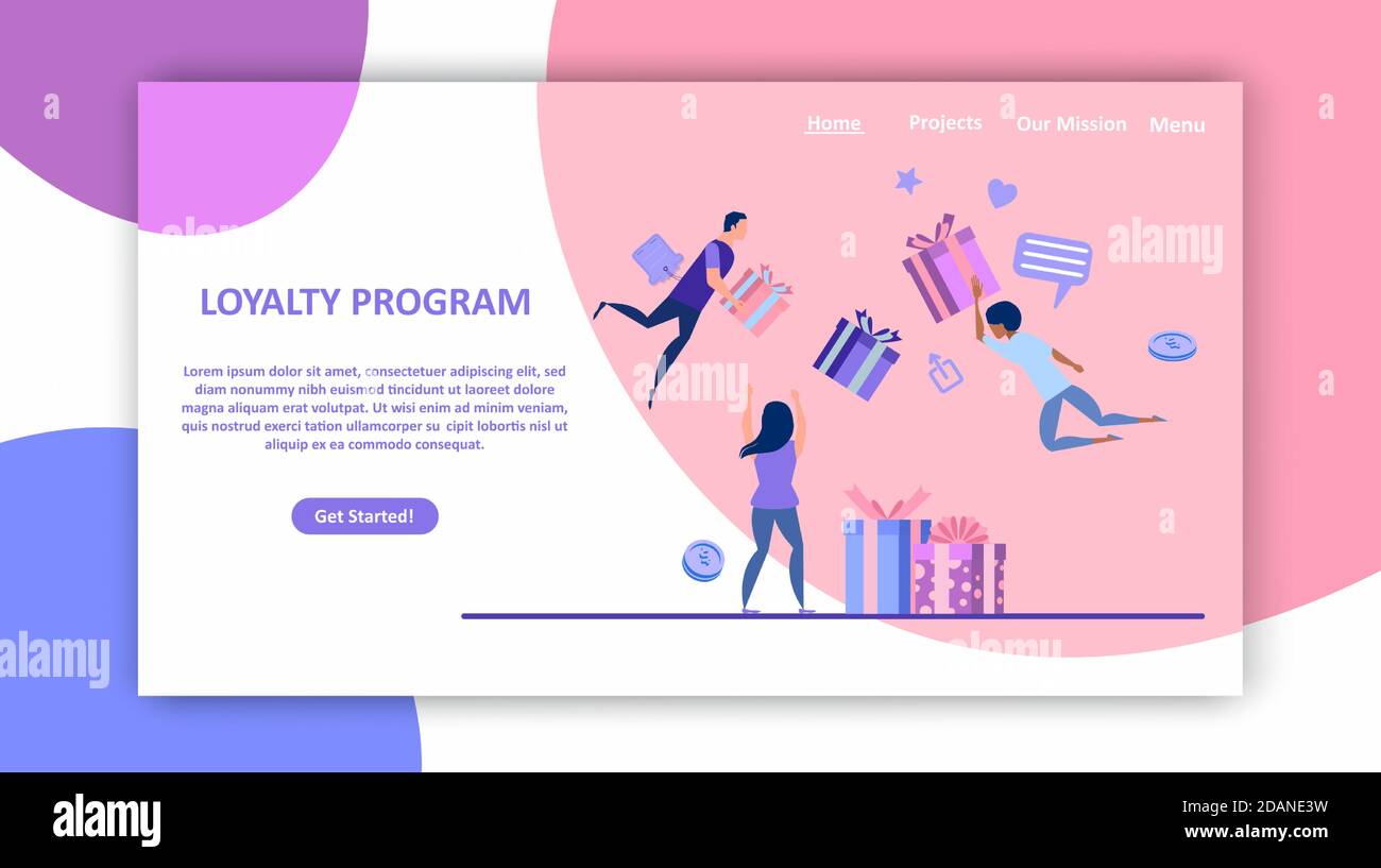 Promozione del negozio online e del programma fedeltà Illustrazione Vettoriale