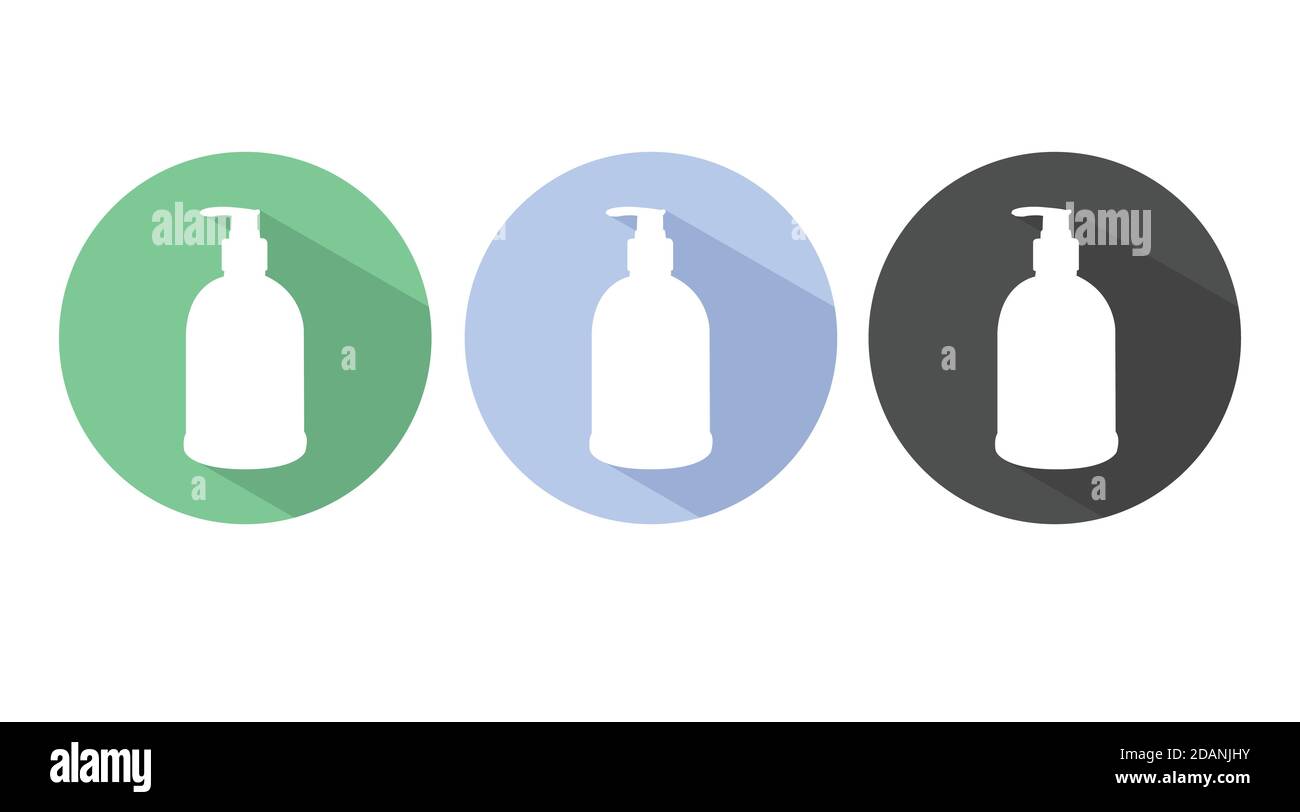 Set di icone di bottiglie in gel idroalcoliche isolate vettoriali Illustrazione Vettoriale