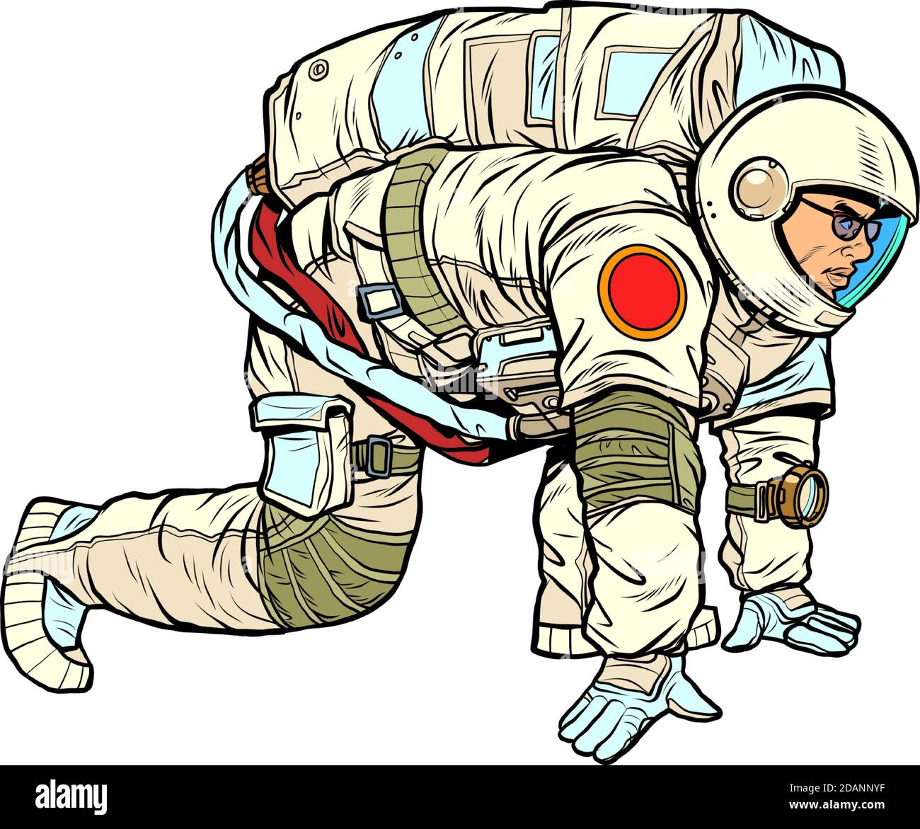 Astronauta Space Explorer al lancio Illustrazione Vettoriale