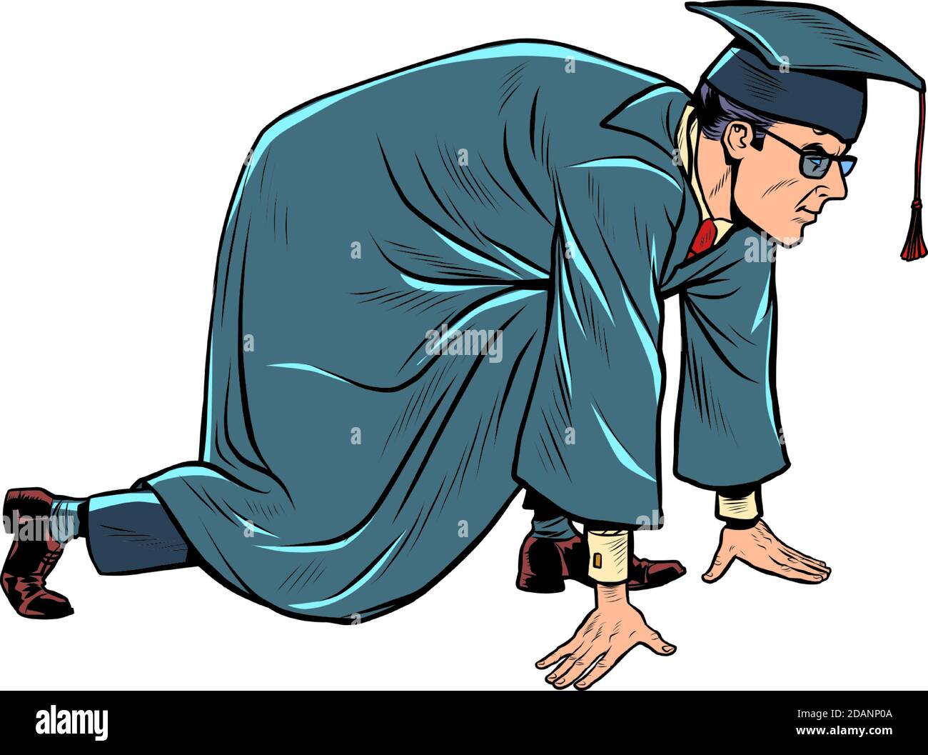 White Youth University si laurea all'inizio della sua carriera Illustrazione Vettoriale White Youth University si laurea all'inizio della sua carriera Illustrazione Vettoriale