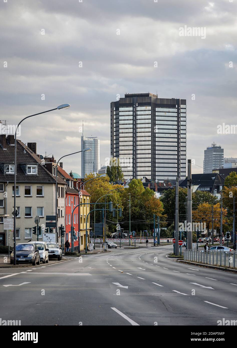 Essen, Ruhr Area, Nord Reno-Westfalia, Germania - Vista sulla città Essen, vista panoramica dal quartiere nord in direzione del centro città Essen w Foto Stock