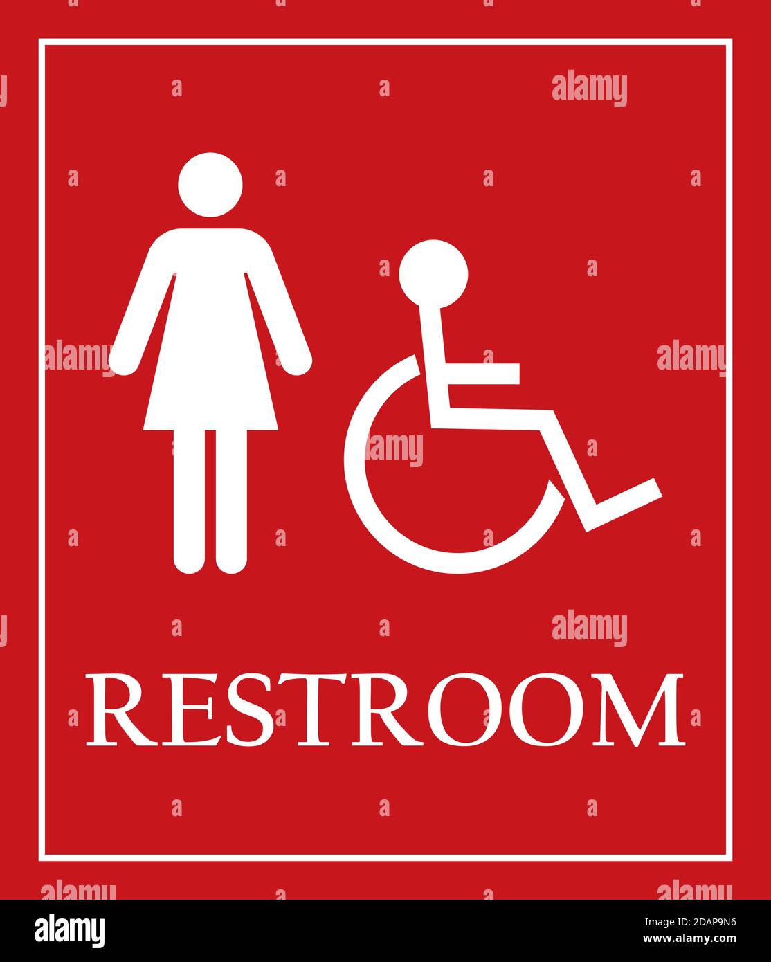 Insegna del bagno. Donne e disabili. Segni e sfondi dei servizi igienici  Immagine e Vettoriale - Alamy