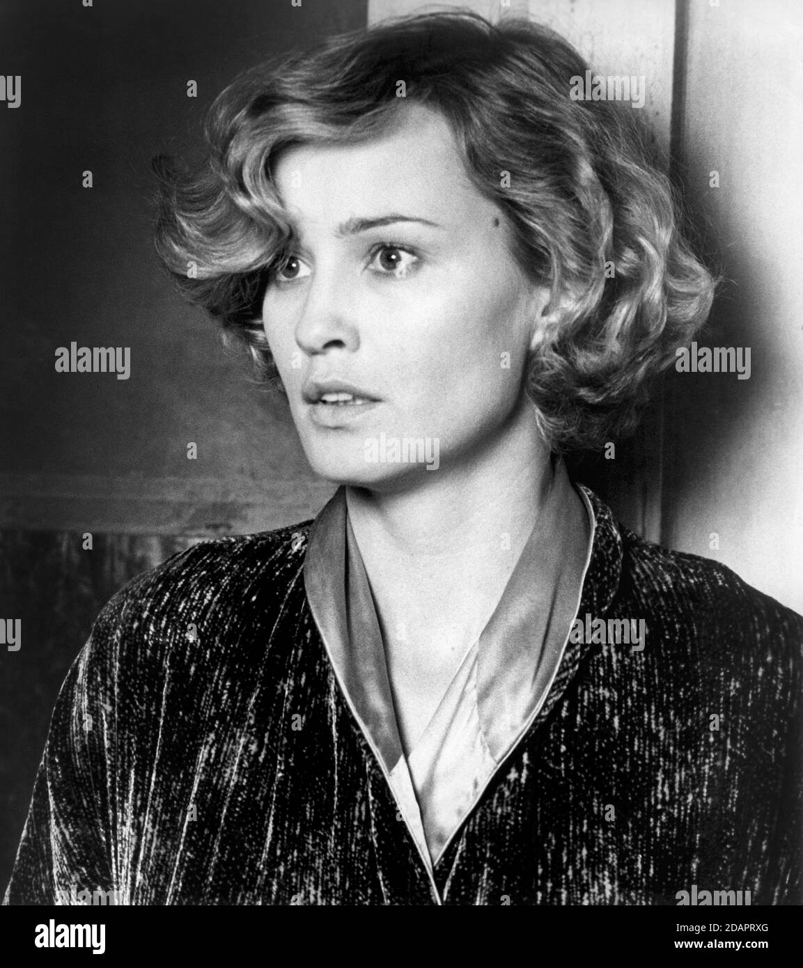 Jessica Lange, responsabile e spalle Pubblicità Ritratto per il film, 'il Postman suona sempre due volte', Paramount Pictures, 1981 Foto Stock