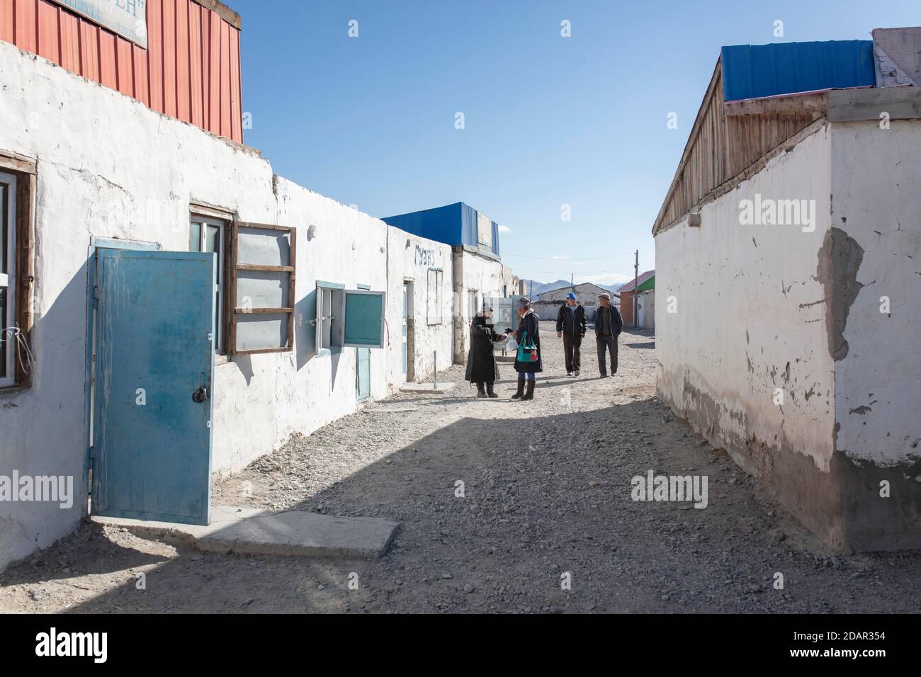 Biluu, villaggio nei Monti Altai, Olgii, Mongolia Foto Stock