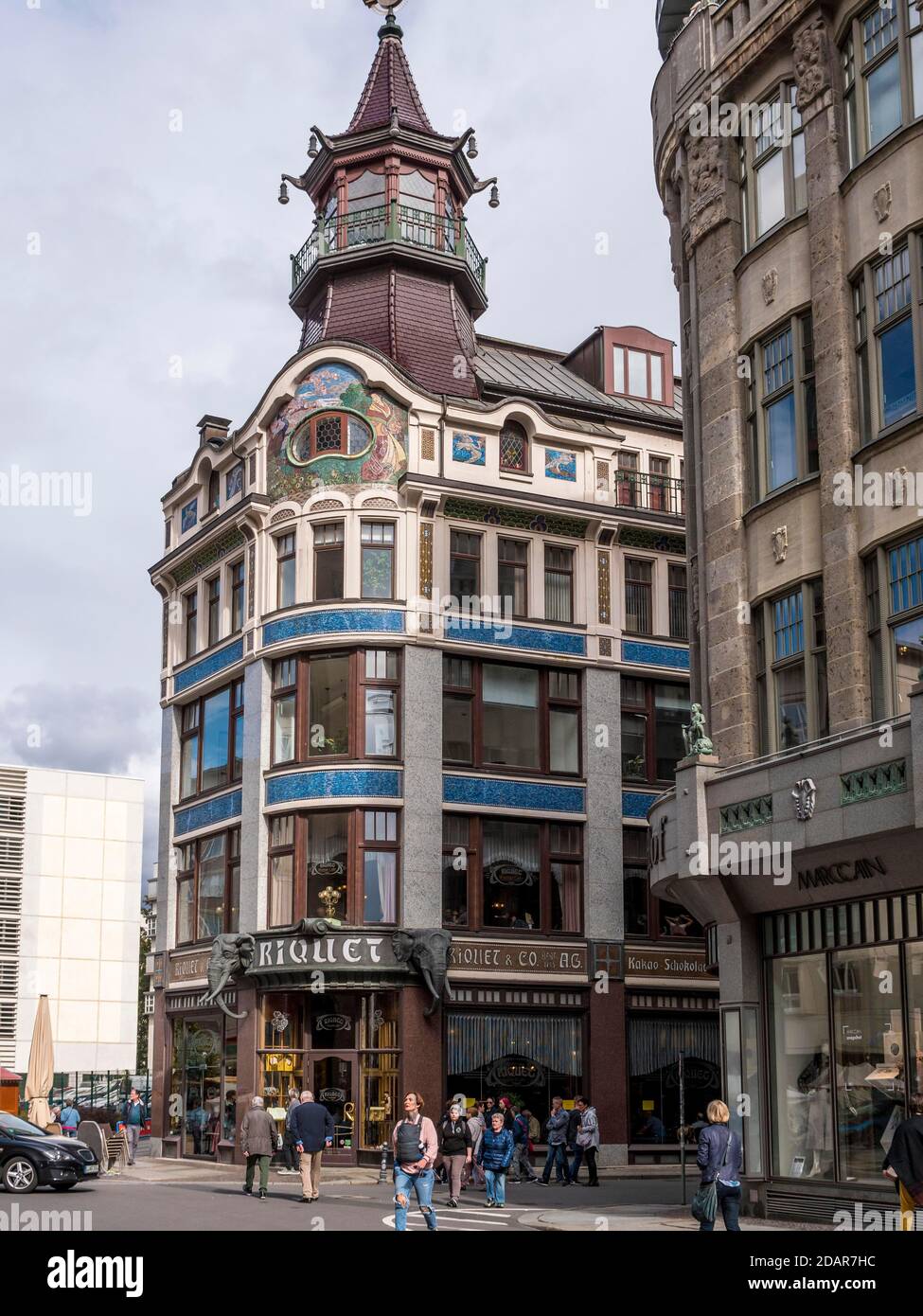 Edificio Kaffeehaus Riquet, Lipsia, Sassonia, Germania Foto Stock